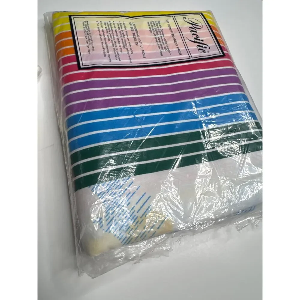 NWT 80s Pacific Canadian Sunset Rainbow & Clouds double sheet set LGBT Gay Pride